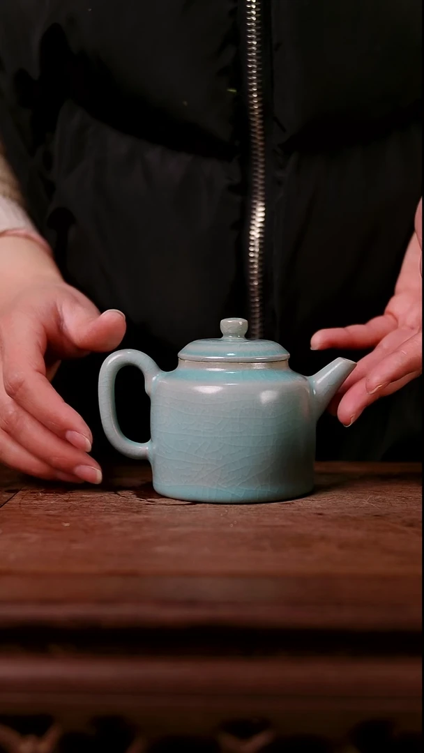 壶陶青霁汝窑仿古釉   德钟壶