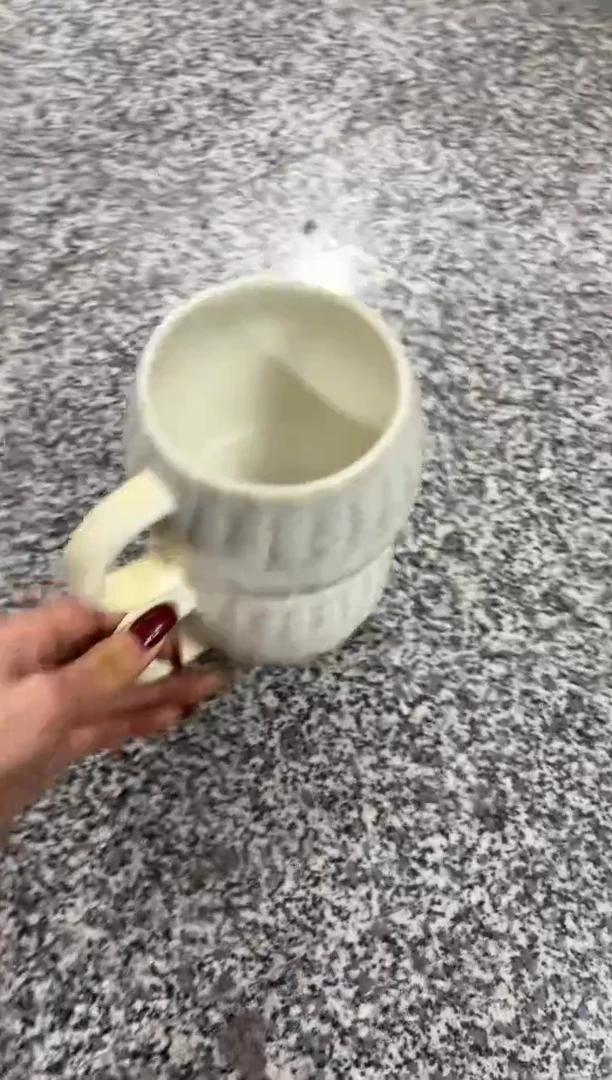 【闪购商品】瓷粗陶球球杯2个装