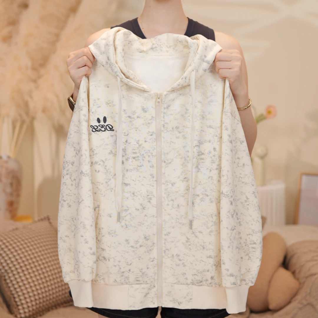 女大童秋装外套洋气拉链衫青少年初高中生连帽卫衣炸街运动潮上衣