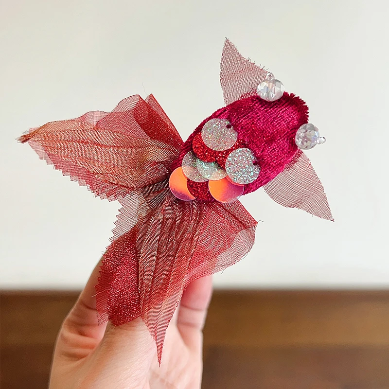 高级感儿童发夹原创设计小金鱼头饰女童发卡小女孩侧边夹宝宝发饰