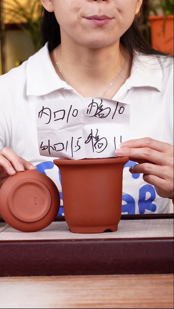 紫砂花盆新款清水泥素面迷你小金钟一只带托