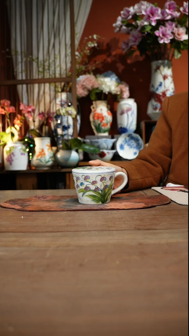 当代高温釉下彩手绘陶瓷餐具