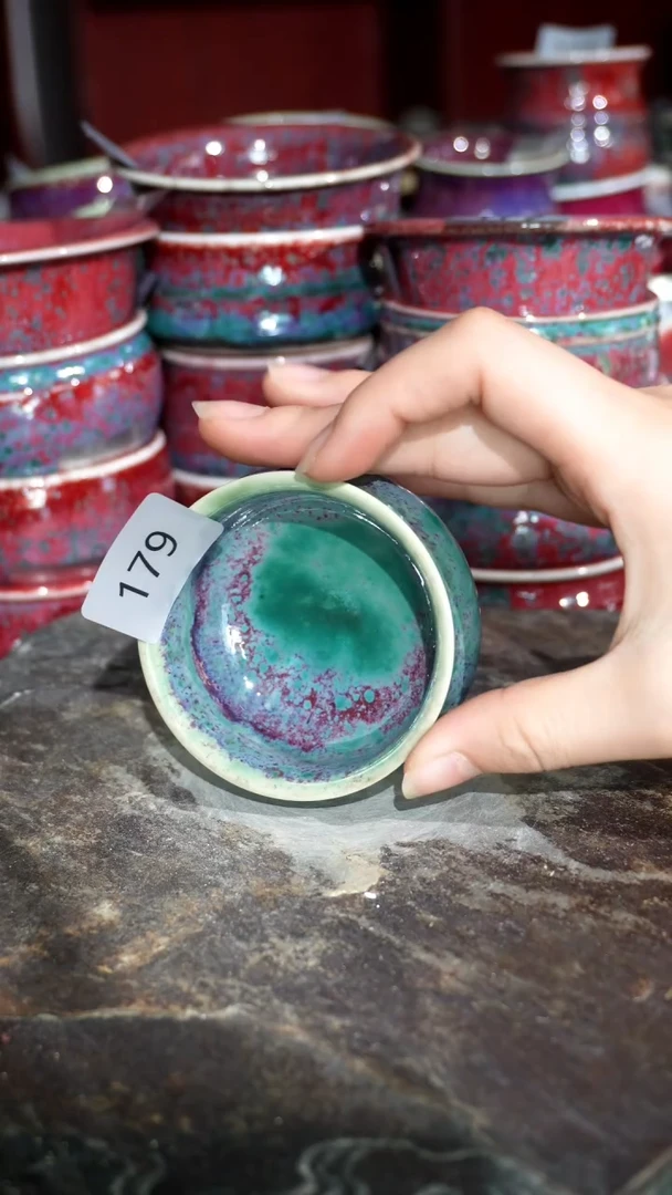 摆件陶精品窑变钧瓷茶器