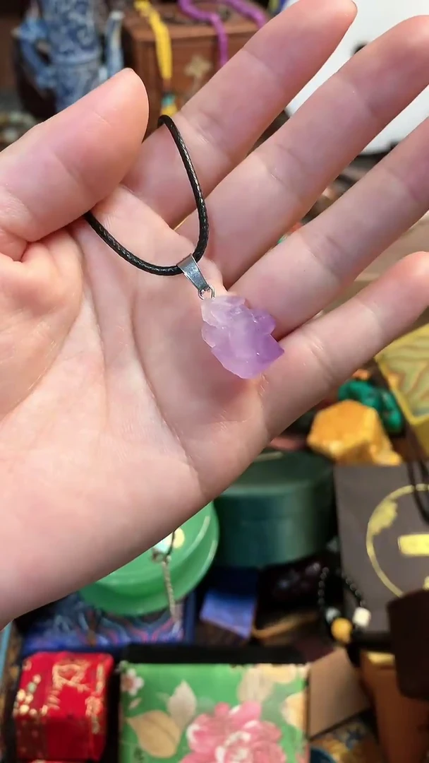 【闪购商品】紫晶颈饰未镶嵌玉瑞专属精选摆件