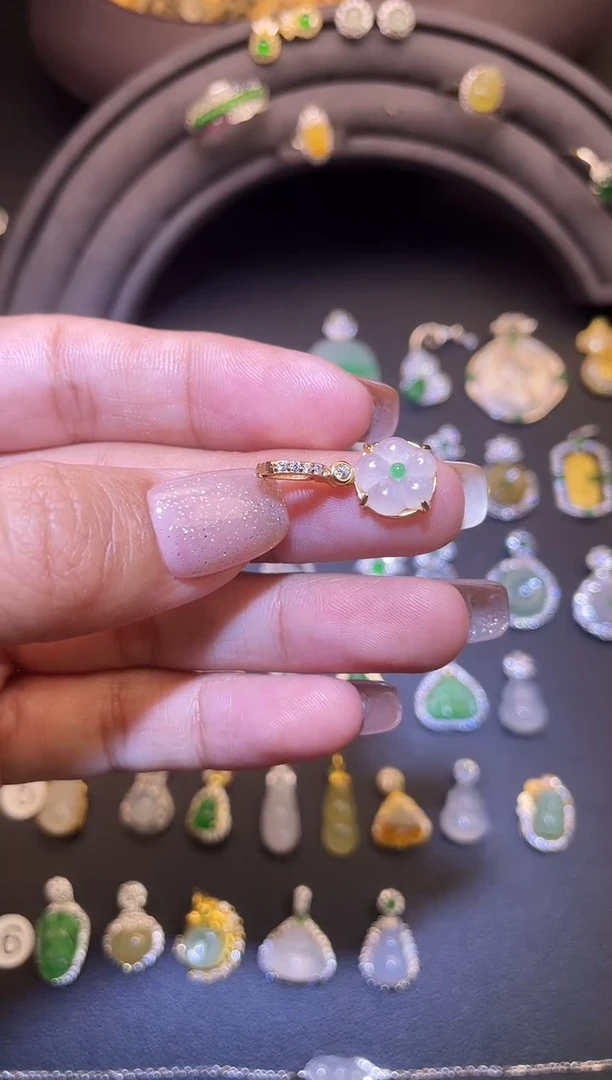 吊坠(不含链)银S925镶嵌翡翠1