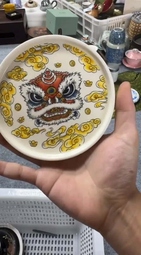 摆件陶茶具茶具茶具狮子盘