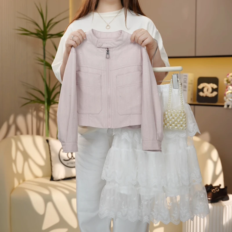 【糖宝魔豆】女童外套春秋款2025新款春装洋气夹克女孩时尚百搭上衣