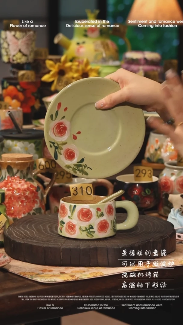 陶瓷310景德镇高温釉下彩手工手绘款式