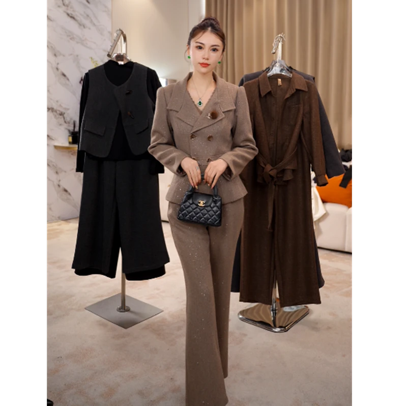 G9361新款2025秋季穿搭套装女气质减龄显瘦洋气外套裤子两件套裤