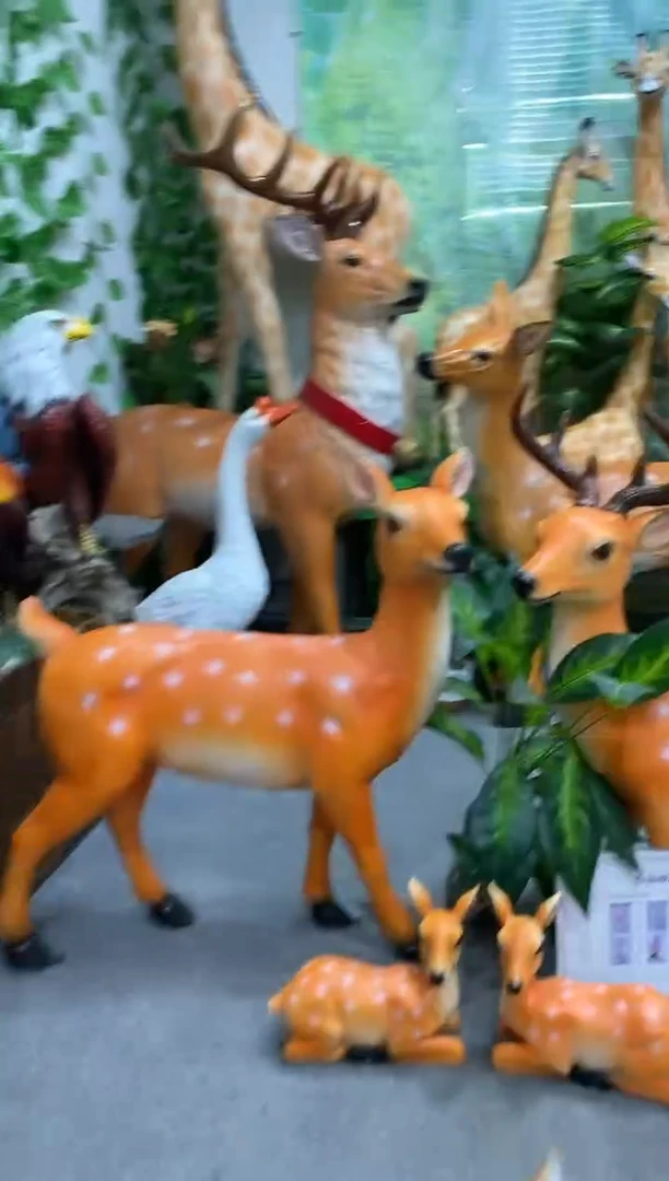 合成树脂大鹿一对