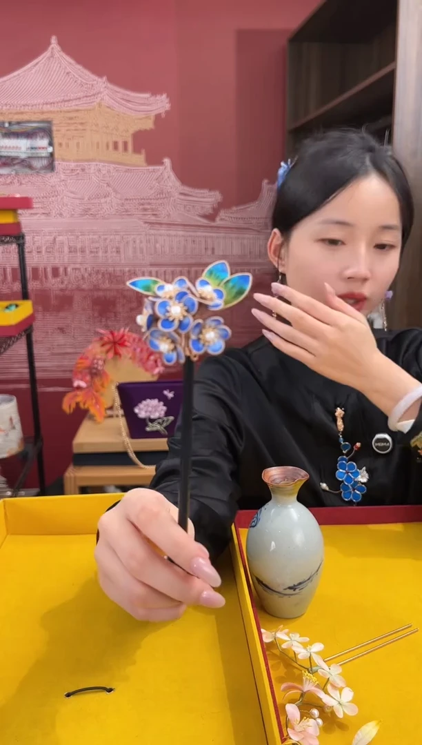 【闪购商品】刺绣非遗绒花（发饰）