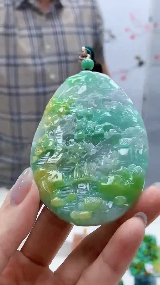 定制翡翠未镶嵌4812lr-毛货挂件109