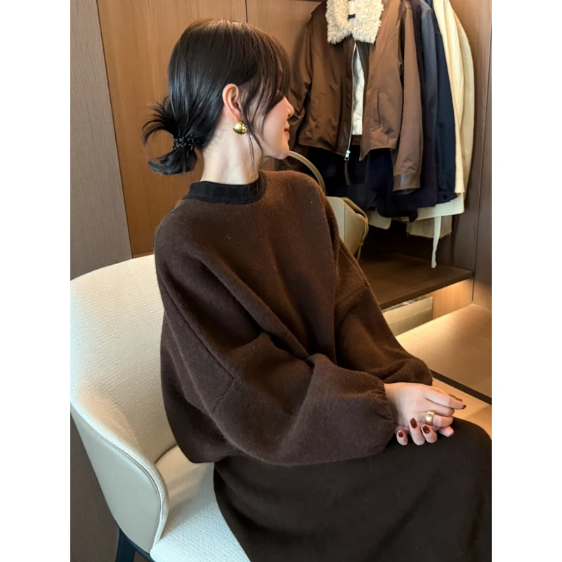 2025冬装新款毛绒针织衫毛衣半身裙两件套装女欧洲站欧货女装潮