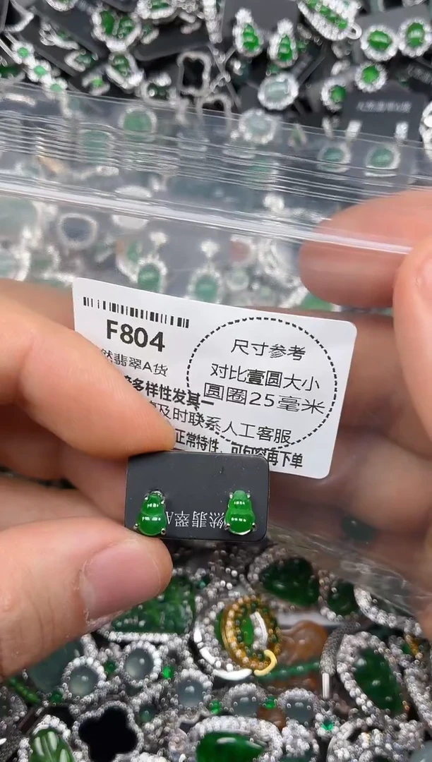 颈饰未镶嵌翡翠F804耳钉