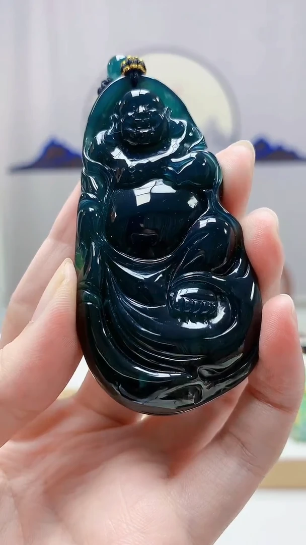 未镶嵌定制翡翠4917zm-毛货挂件佛公160