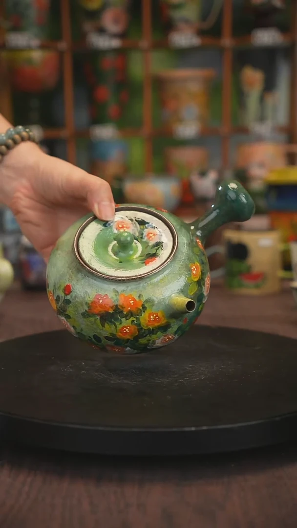 紫砂油画手绘釉下彩