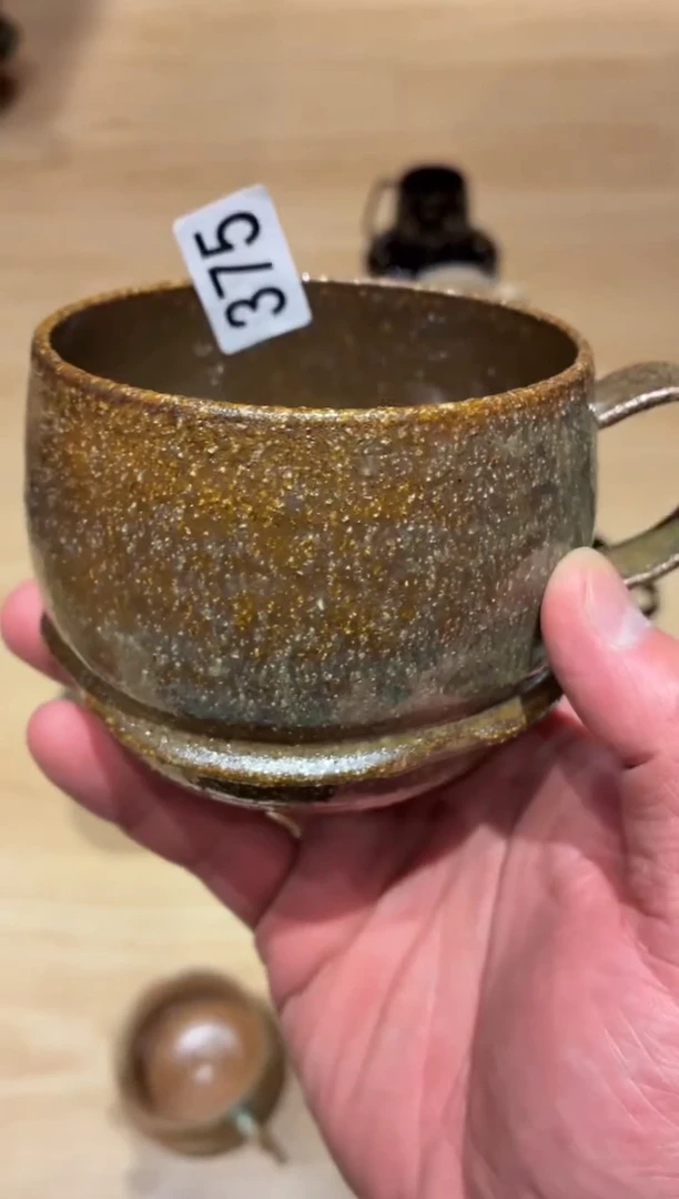 瓷片舒**归375粗陶咖色咖啡杯1个