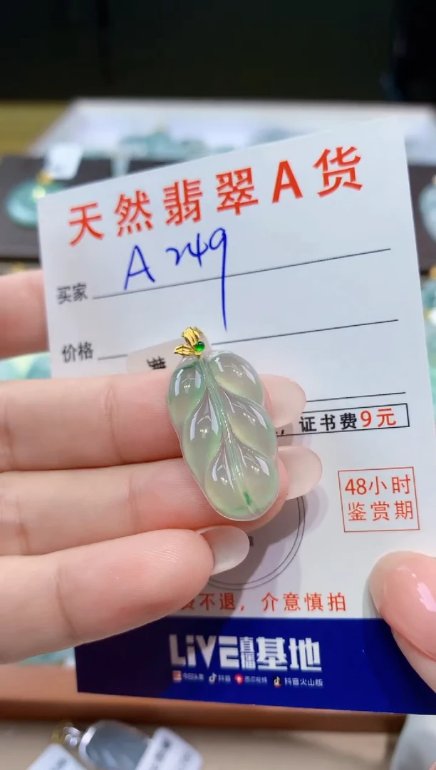 颈饰18K金镶嵌翡翠天然翡翠A货挂件