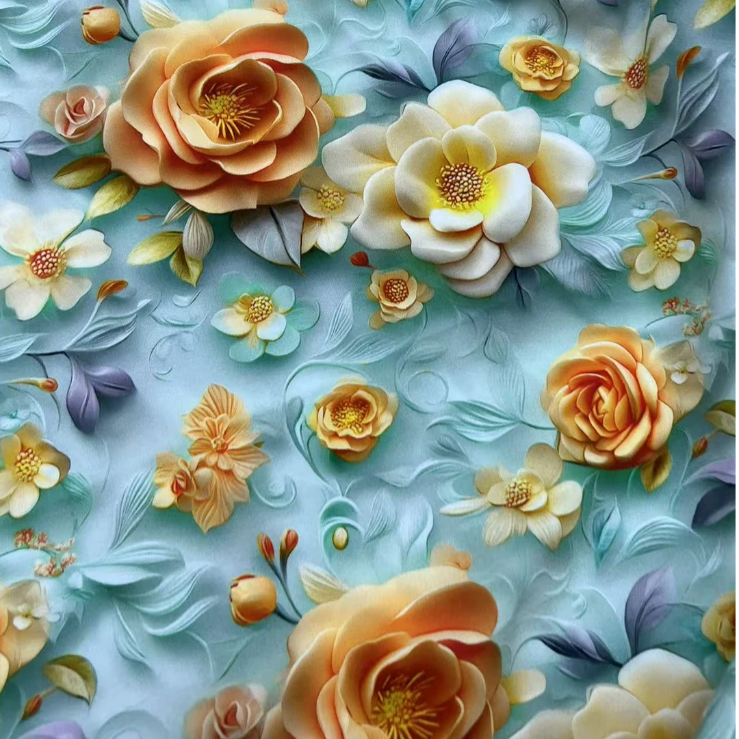 （金蔷叠绣) 精品绵绸布料 柔软舒适（不加工）