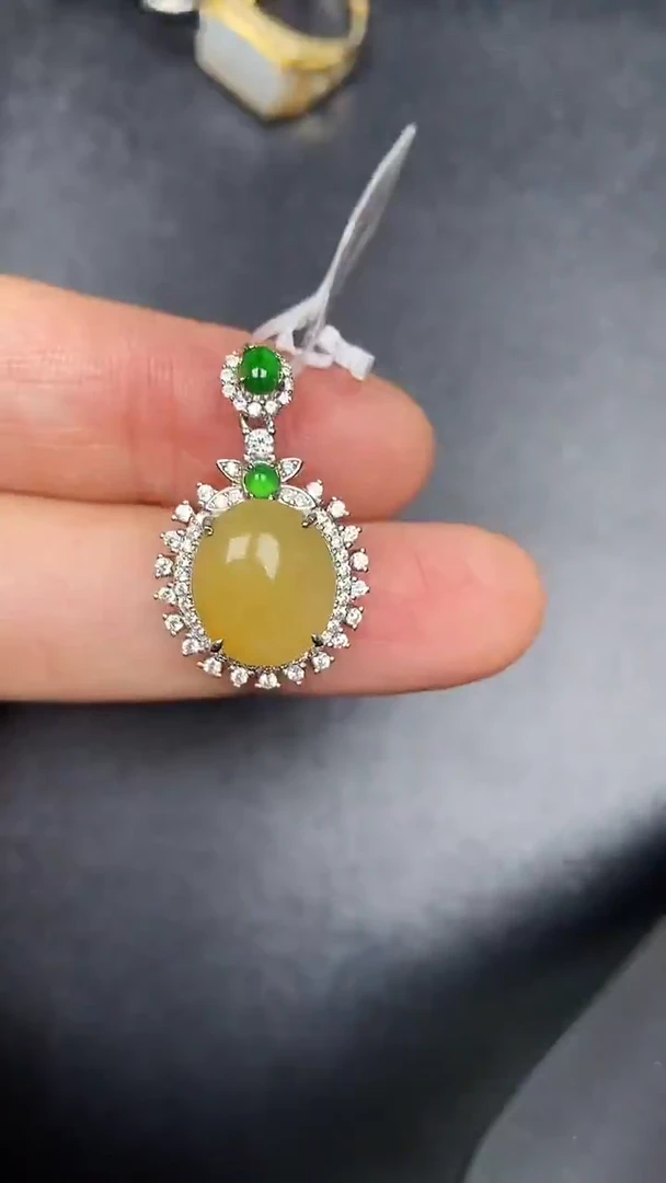 银S925镶嵌戒指翡翠3690