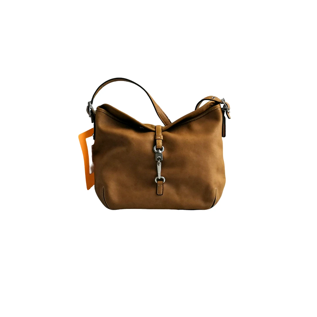 95新 COACH/蔻驰 coach 棕色皮质单肩包 022020