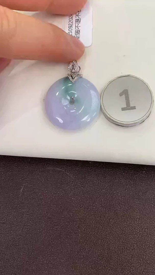 颈饰银S925镶嵌翡翠天然缅甸a货翡翠