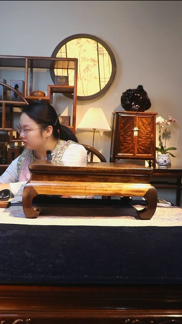 金丝楠阴沉木水波纹炕几中号