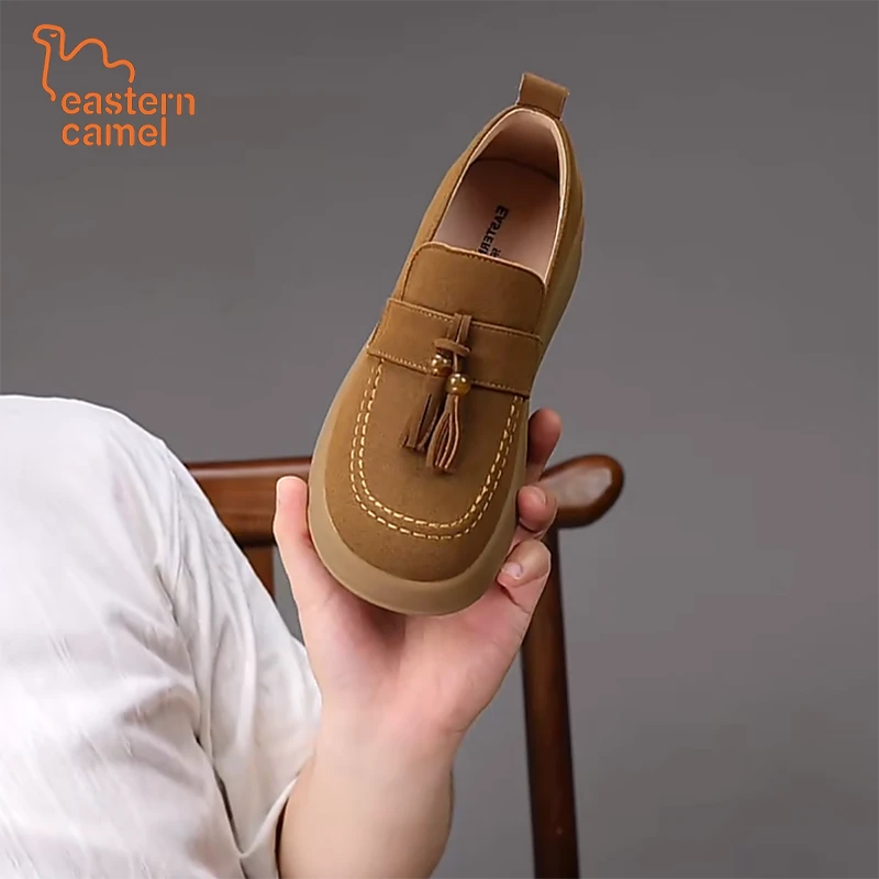 东方骆驼新款勃肯单鞋舒适鞋春秋厚底增高休闲乐福鞋百搭款女鞋