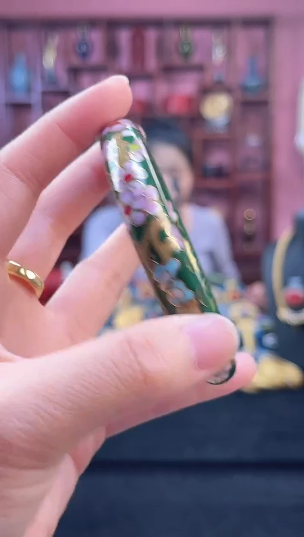 非遗 景泰蓝棍镯 55-60/宽版 墨绿