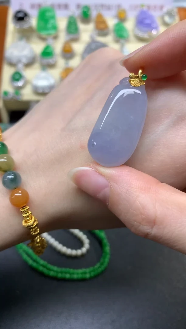 翡翠18K金镶嵌吊坠(不含链)吊坠|1100+110