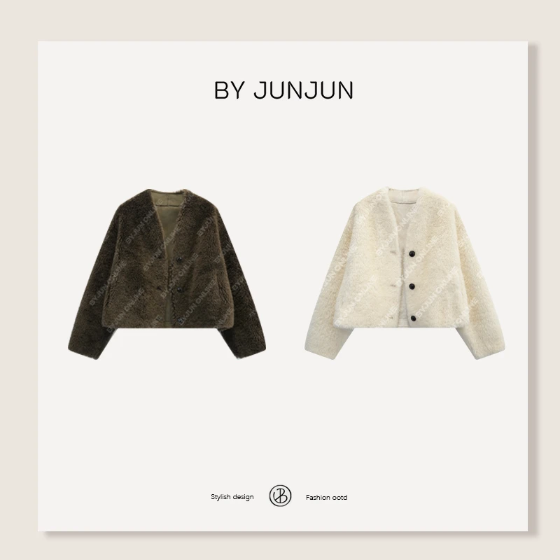ByJunjun【焦糖玛奇朵】短款羊毛外套秋冬高级女装