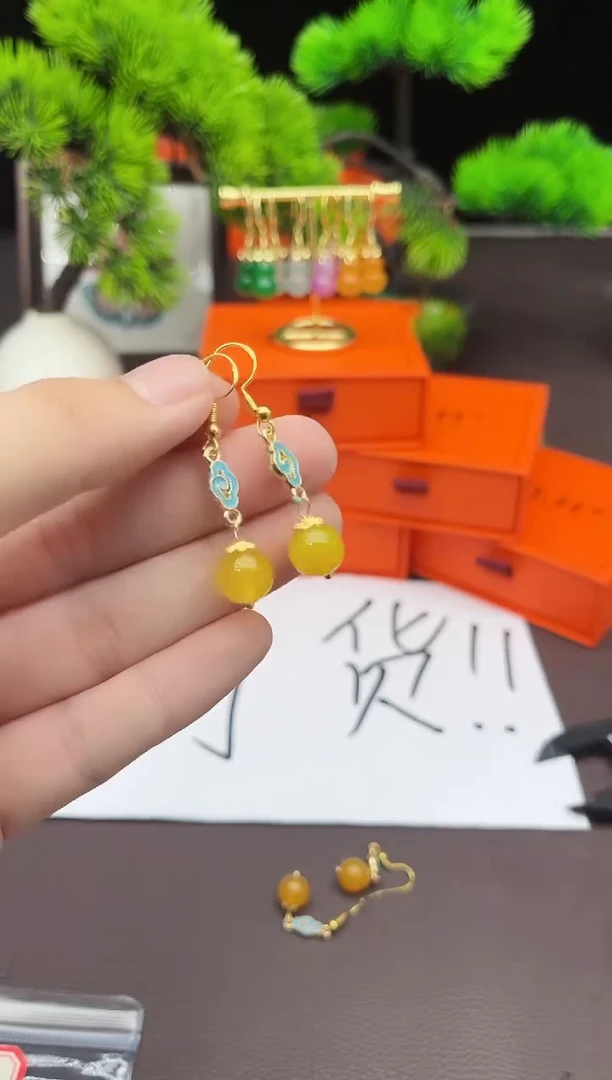 【闪购商品】玛瑙/玉髓耳钉银S925镶嵌533000