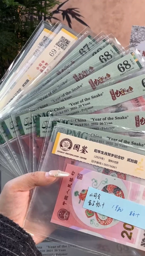 塑料蛇钞 小司令 金马车标十 尾6861-70组（7张PMG，3张国鉴）