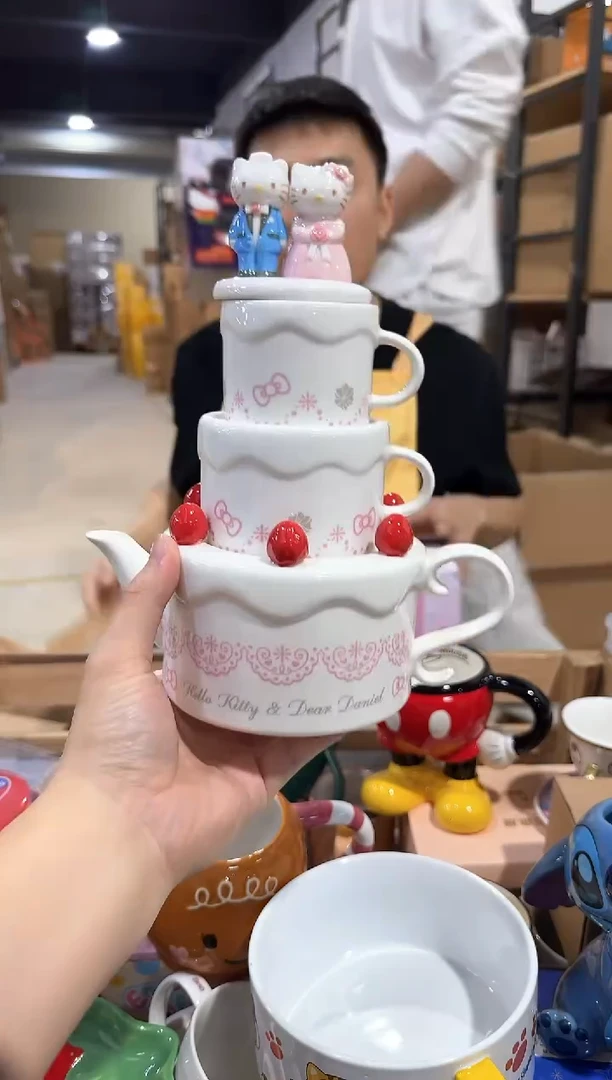 其他原盒kt猫结婚茶壶套组