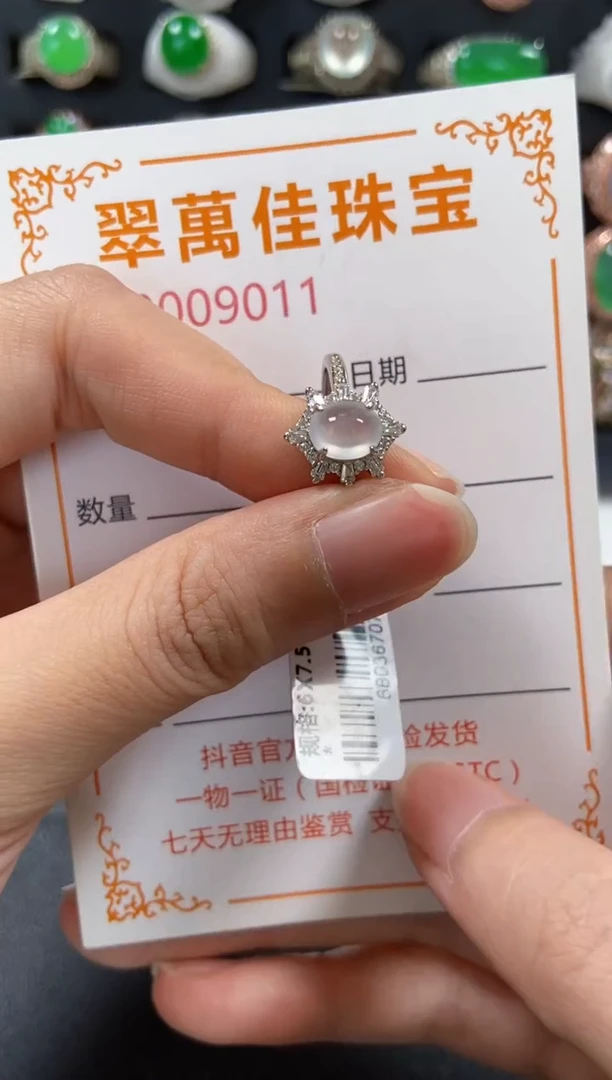 银S925镶嵌戒指翡翠9011