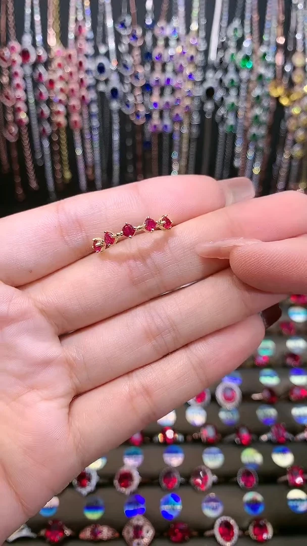 【闪购商品】红宝石戒指银S925镶嵌金