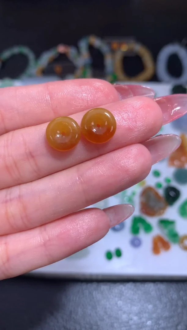 未镶嵌定制翡翠一对平安扣
