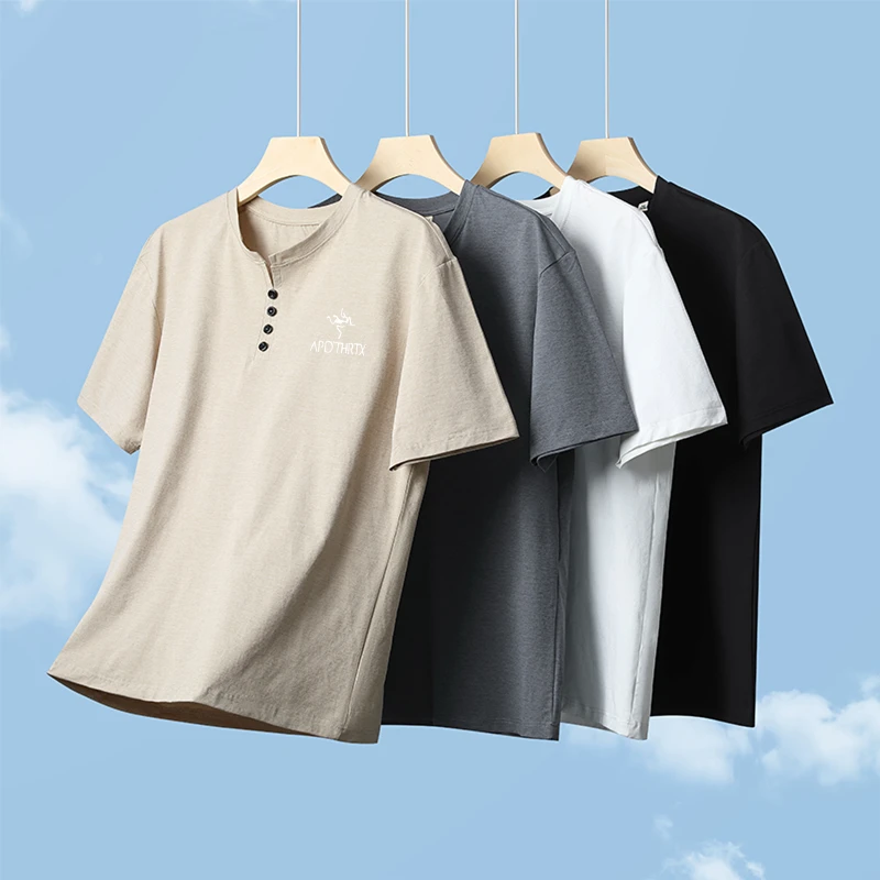 【品牌专柜正品】刺绣款纯色男士短袖纽扣男士T恤潮流夏季G3308