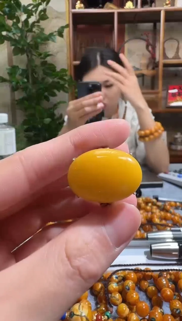 银S925镶嵌颈饰蜜蜡6083天然蜜蜡珠宝奇石假一赔十