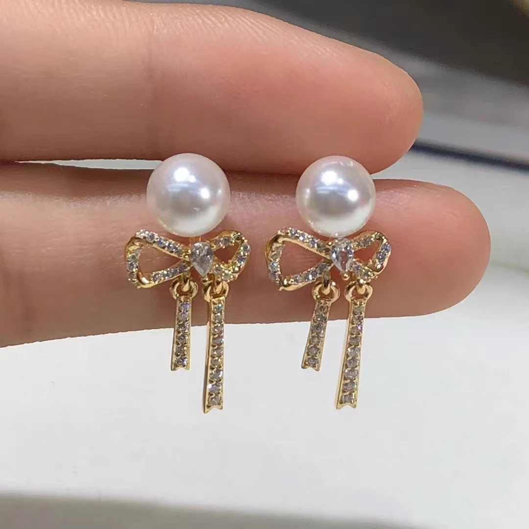 真品纯天然淡水珍珠气质轻奢时尚百搭小众简约长款精致珍珠耳饰