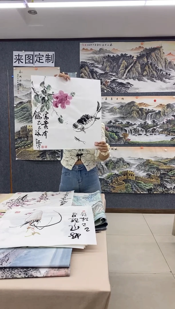 国画福利！沈泳江手绘 三尺斗方50*50cm