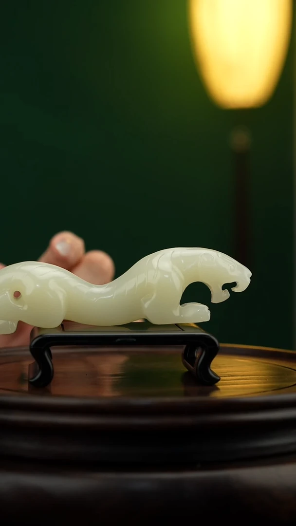玉【伏虎镇纸】天然玉石伏虎镇纸镇尺