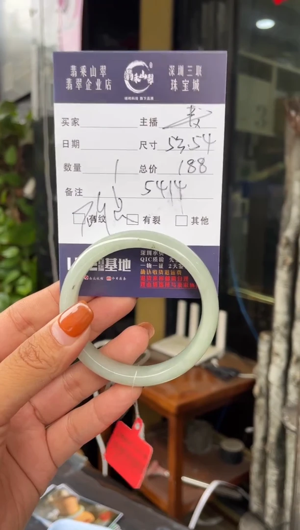 未镶嵌手镯翡翠C 53-54正圈 5414