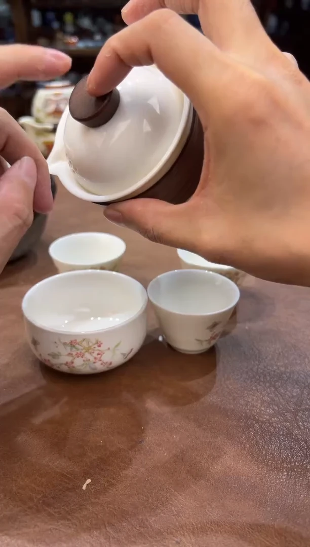 真的很便宜超好看会开片的旅行茶具