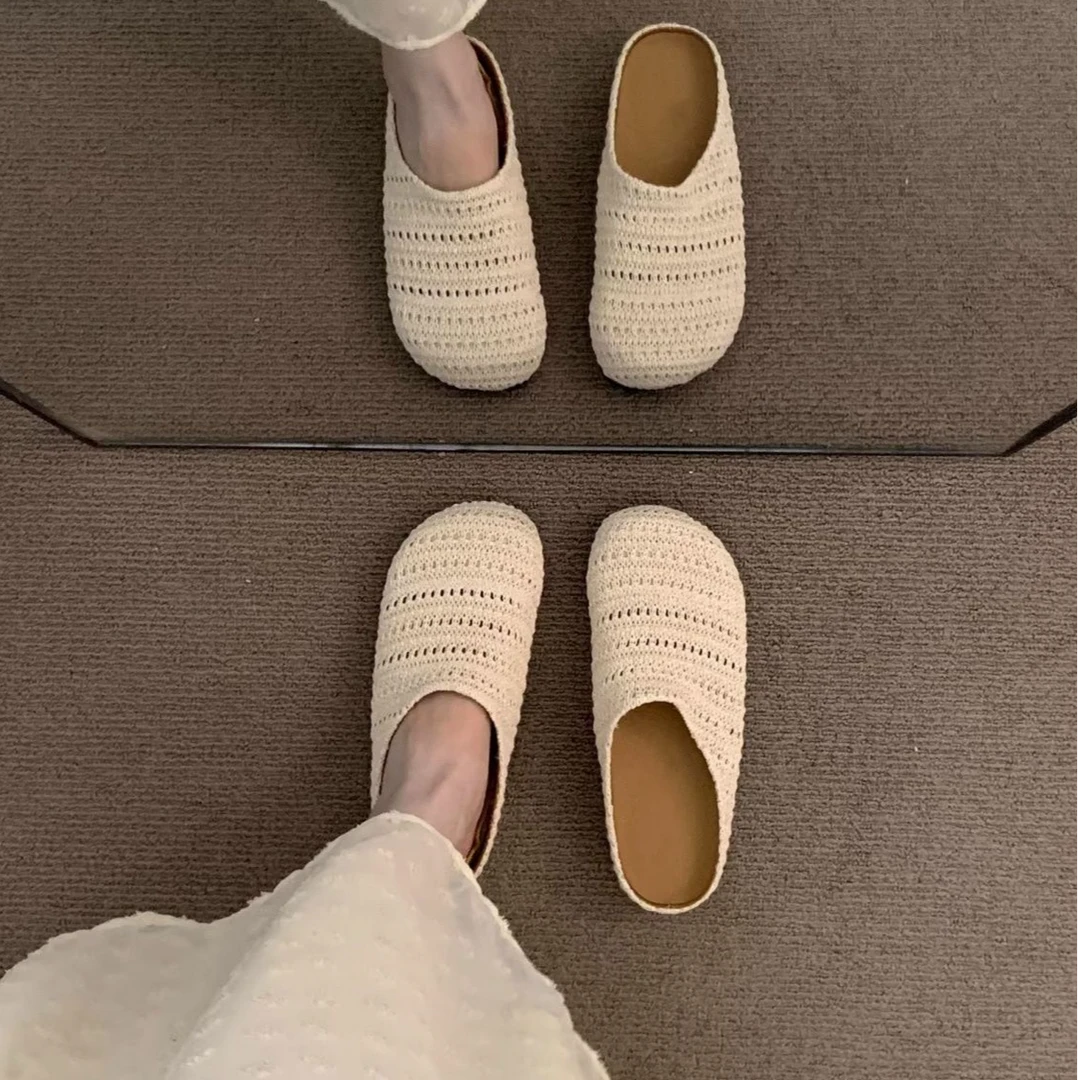 晚晚风厚底波西米亚勃肯鞋女外穿2025春夏度假一脚蹬包头半拖单鞋