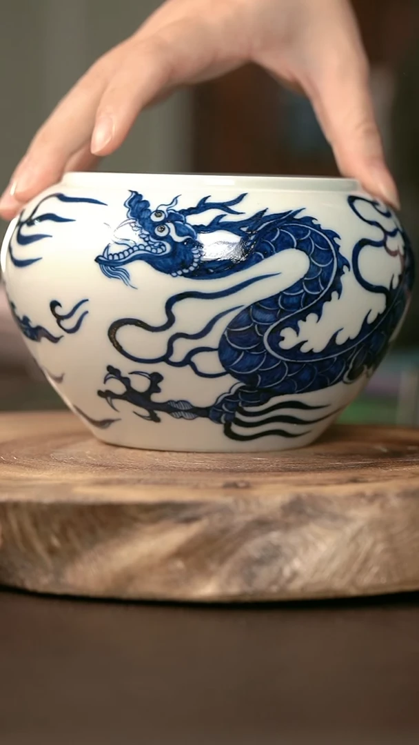 手绘手绘高温现代瓷  气  铠甲龙水洗700C