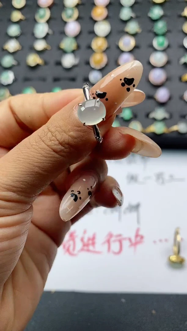 翡翠戒指银S925镶嵌.