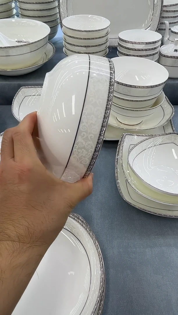 骨瓷玲珑7面2个