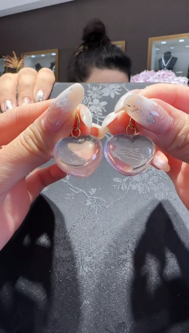 【闪购商品】水晶耳饰未镶嵌水晶爱心耳环