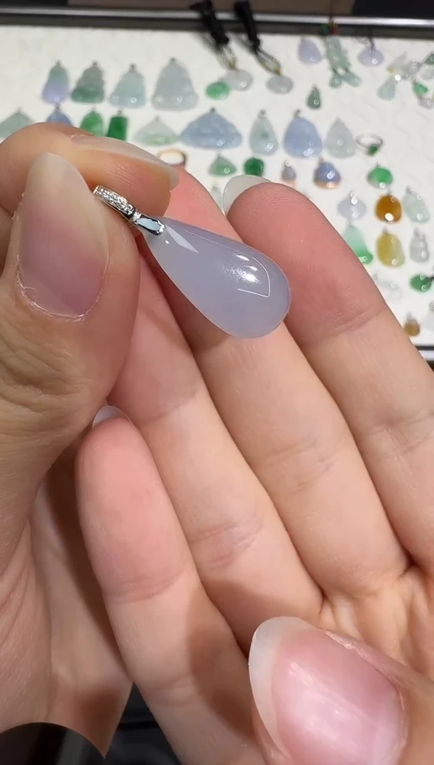 翡翠18K金镶嵌吊坠(不含链)X0628-1501-325